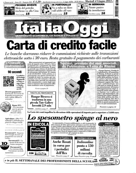 Italia oggi : quotidiano di economia finanza e politica